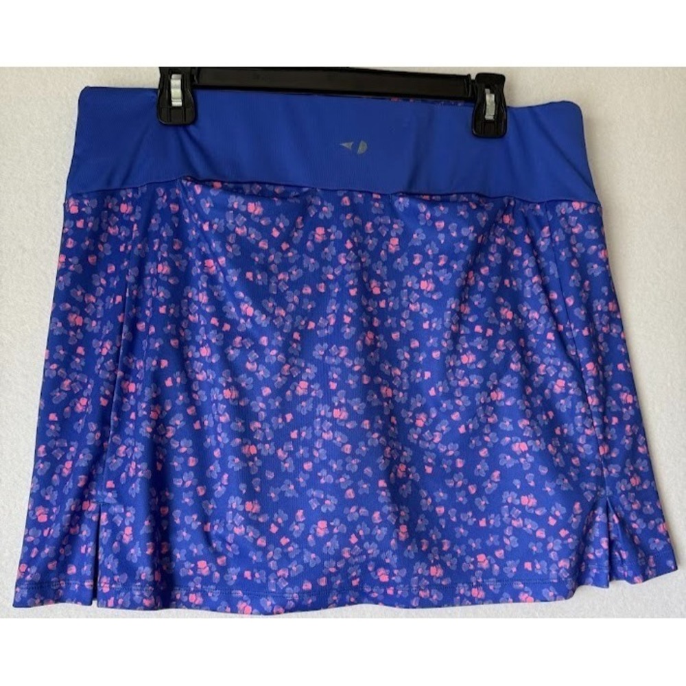 Grand Slam Performance Skort Skirt Women XL Blue Pink Print Athletic Golf Pocket - Picture 2 of 14